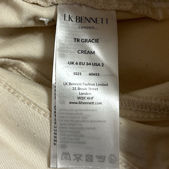 LK Bennett Gracie Cream Organic Cotton
Skinny Jeans Sz 2(US) Classic Neutral - Picture 9 of 10